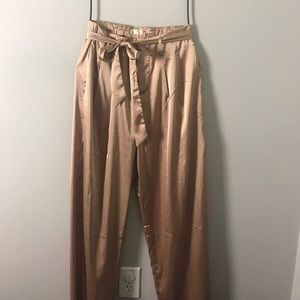 “Silk” wide leg pants